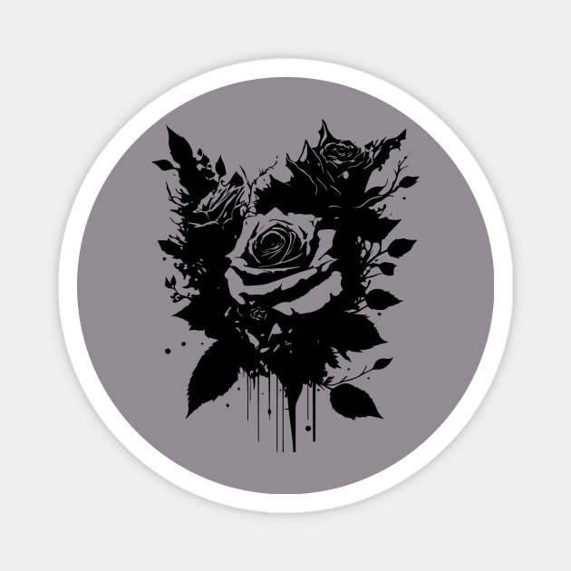 black rose tattoo Magnet by lkn